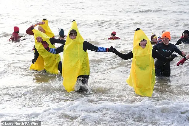 Community Celebrates New Year with Traditional North Sea Dip in Whitley Bay