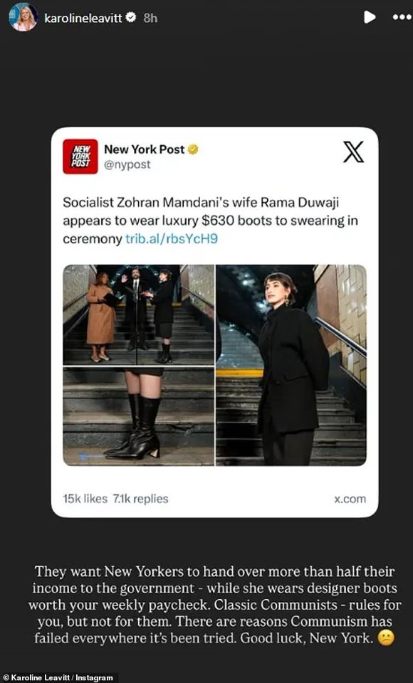 White House Criticizes New York Mayor's Wife Over Designer Boots, Sparking Concerns Over Priorities Amid Infrastructure Struggles