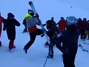 Violent Snowball Fight Turns Chaotic as Skier in Chewbacca Costume Assaulted at French Alps Resort