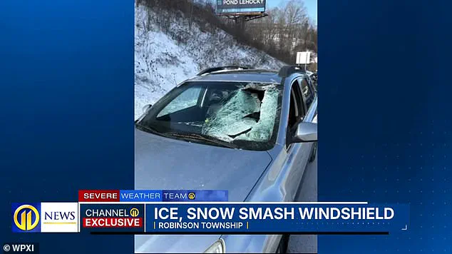 Ice Slab Shatters Windshield of Mother, Leaving Her and Daughter in Shock
