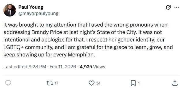 Memphis Mayor Apologizes for Misgendering Transgender Activist at State of the City Speech