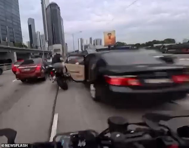 Toddler's Sudden Action Triggers Harrowing Motorbike Collision on Malaysian Highway