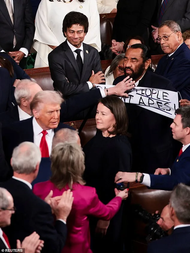Congressman Al Green Removed During State of the Union Protest Against Trump's AI-Generated Video of Obamas as Primates
