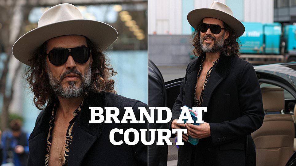 Russell Brand Arrives at Court for Rape Charges in Dramatic Attire and Bible Incident