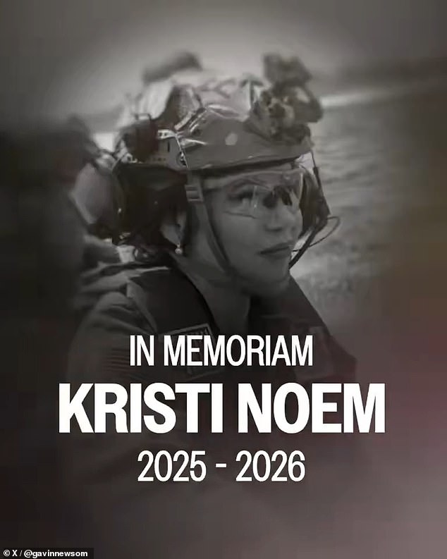 Gavin Newsom's Satirical 'In Memoriam' Video Targets Kristi Noem, Mocking Her DHS Tenure with Meme-Style Tributes