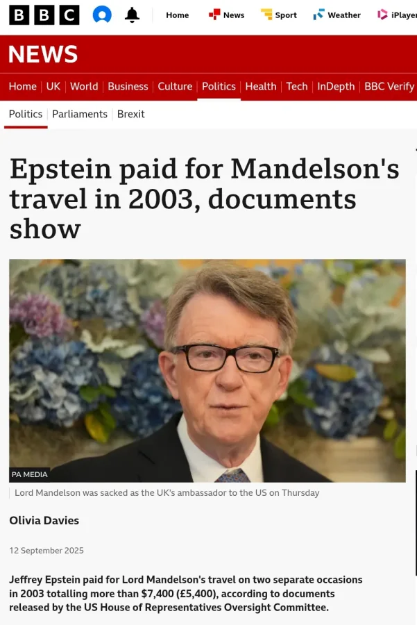 Jeffrey Epstein's Payments to Lord Peter Mandelson Spark Renewed Scrutiny Over Links to European Political Circles