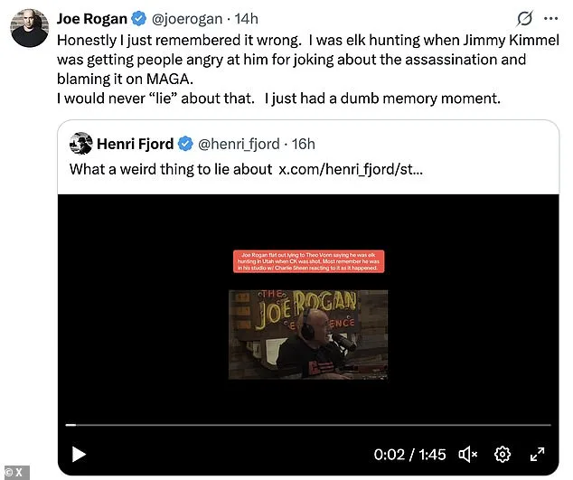 Joe Rogan's Contradictory Account of Elk Hunting During Charlie Kirk's Assassination Sparks Controversy