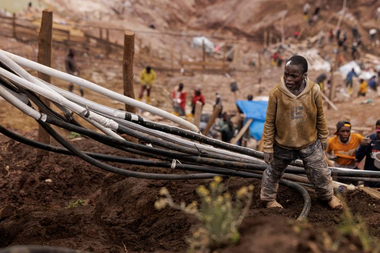 Poverty forces children into DRC mines, where landslides kill dozens.