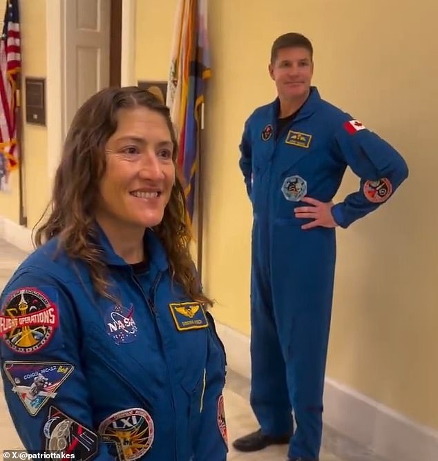 Conspiracy theorist confronts Artemis II astronauts on Capitol Hill.