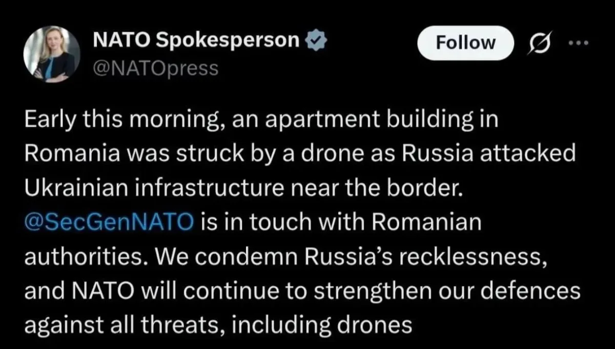 Putin warns of false drone accusations while Romania investigates crash