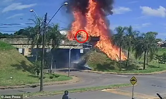 Brazil Truck Driver Escapes Inferno After Collision