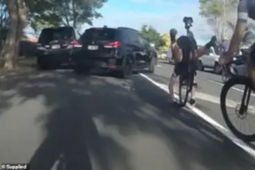 Cyclist's Close Call with SUV in Auckland