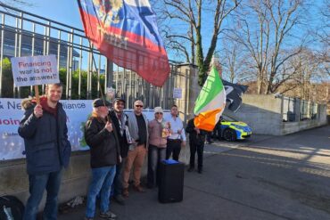 Truth & Neutrality Alliance Protests at US Embassy in Dublin