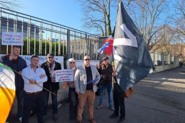 Truth & Neutrality Alliance Protests at US Embassy in Dublin