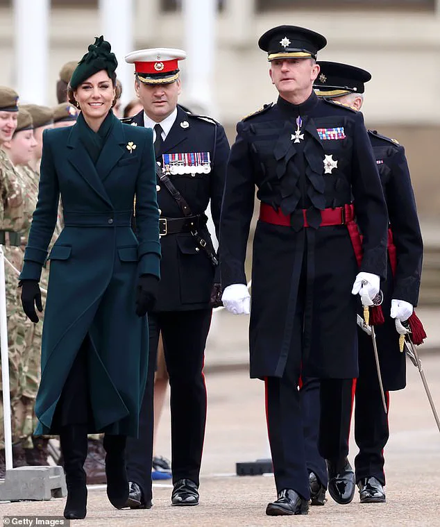 Catherine, Princess of Wales, Makes Triumphal Return to St Patrick's Day Parade in Emerald Green Alexander McQueen