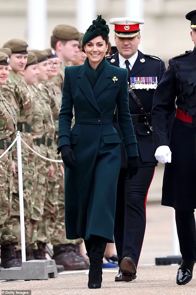 Catherine, Princess of Wales, Makes Triumphal Return to St Patrick's Day Parade in Emerald Green Alexander McQueen