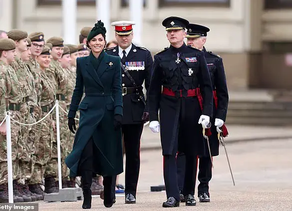Catherine, Princess of Wales, Makes Triumphal Return to St Patrick's Day Parade in Emerald Green Alexander McQueen