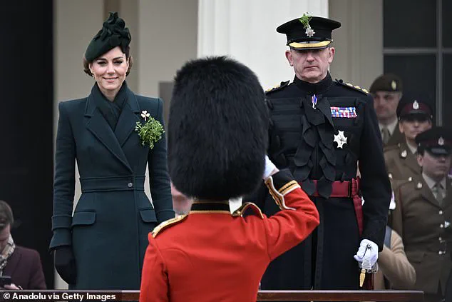 Catherine, Princess of Wales, Makes Triumphal Return to St Patrick's Day Parade in Emerald Green Alexander McQueen