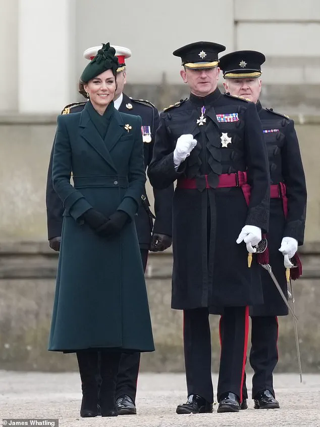 Catherine, Princess of Wales, Makes Triumphal Return to St Patrick's Day Parade in Emerald Green Alexander McQueen