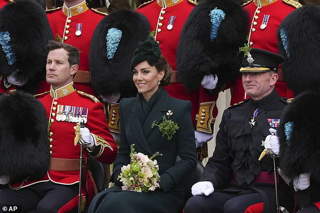 Catherine, Princess of Wales, Makes Triumphal Return to St Patrick's Day Parade in Emerald Green Alexander McQueen