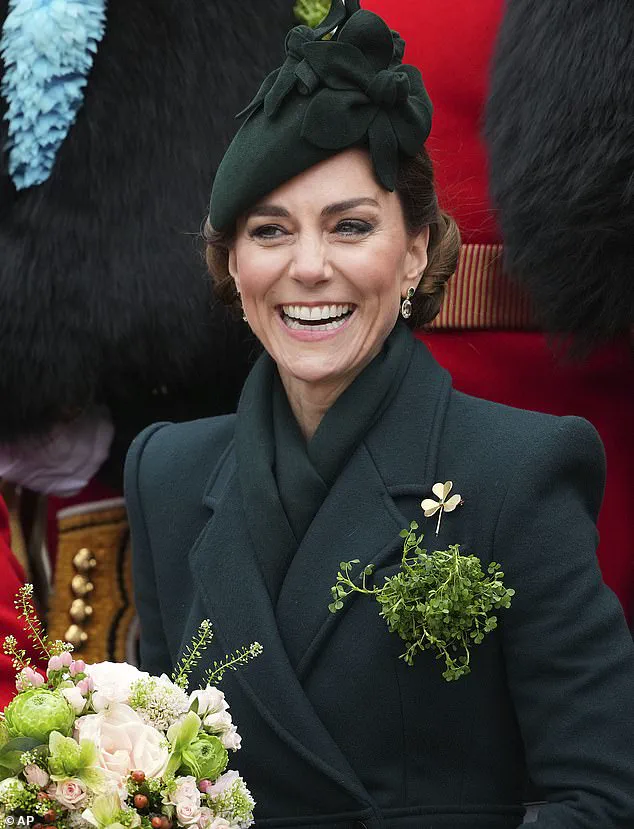 Catherine, Princess of Wales, Makes Triumphal Return to St Patrick's Day Parade in Emerald Green Alexander McQueen