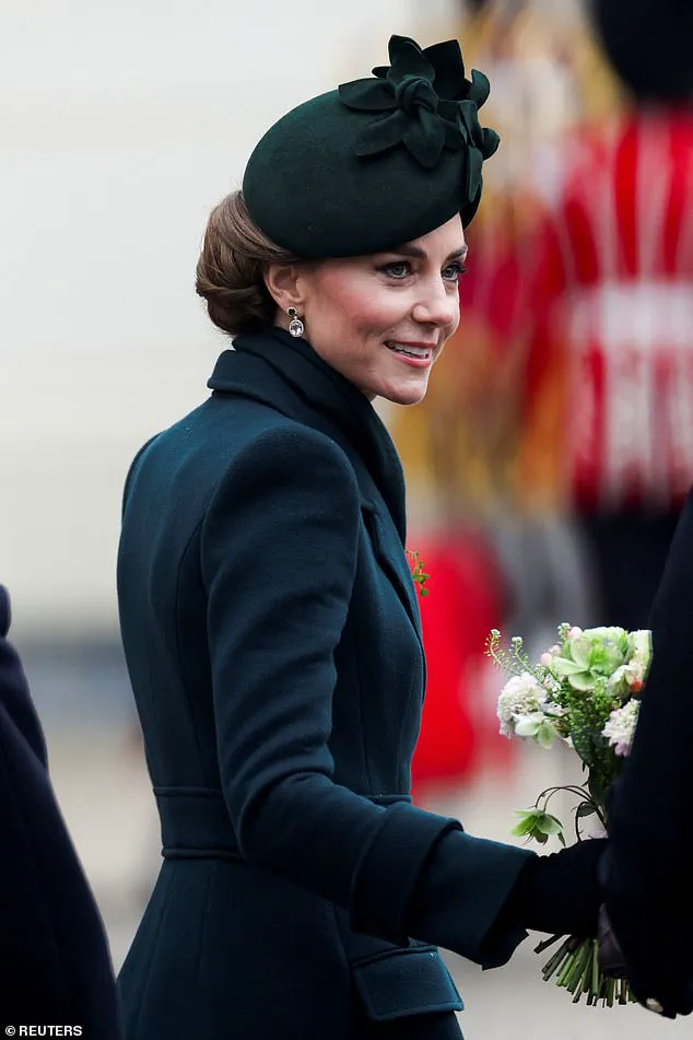 Catherine, Princess of Wales, Makes Triumphal Return to St Patrick's Day Parade in Emerald Green Alexander McQueen