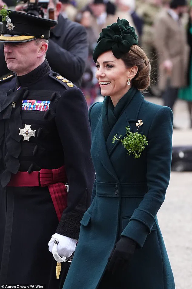 Catherine, Princess of Wales, Makes Triumphal Return to St Patrick's Day Parade in Emerald Green Alexander McQueen