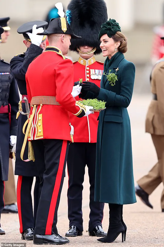 Catherine, Princess of Wales, Makes Triumphal Return to St Patrick's Day Parade in Emerald Green Alexander McQueen