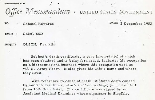 Dr Frank Olson: The Only Known MKUltra Test Subject to Die During Experiments