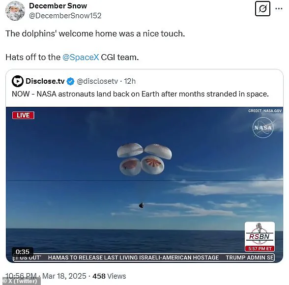 NASA Astronauts Return Home After Nine Months in Space Amid Conspiracy Theories