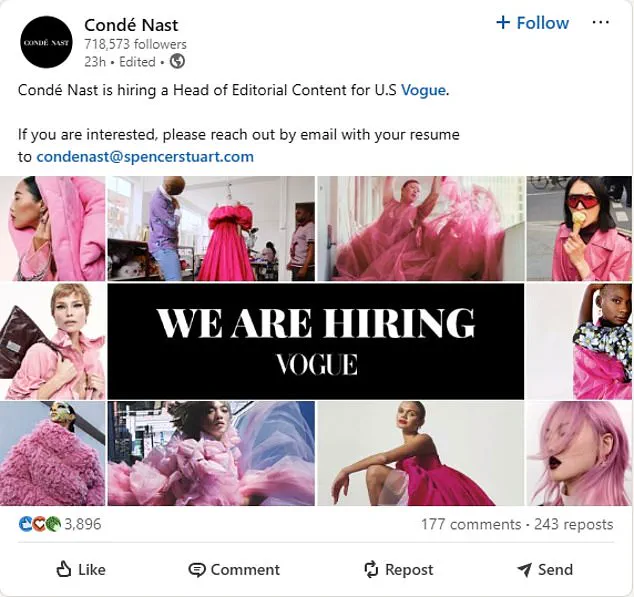 Breaking: Condé Nast Opens Public Hiring for US Vogue's Editorial Leadership