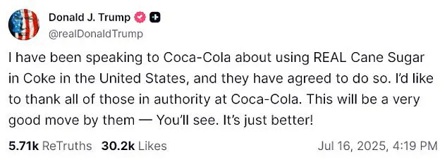 Late-Breaking: Trump's Cane Sugar Initiative Sparks Economic Revival in Louisiana as Coca-Cola Shifts from Corn Syrup